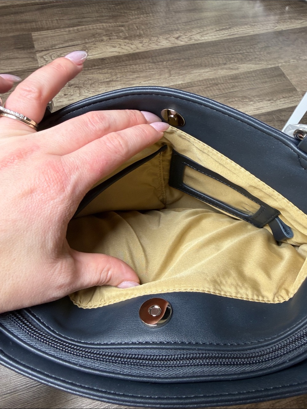Giani Bernini Navy Leather-Blend Shoulder Bag - Picture 6 of 10